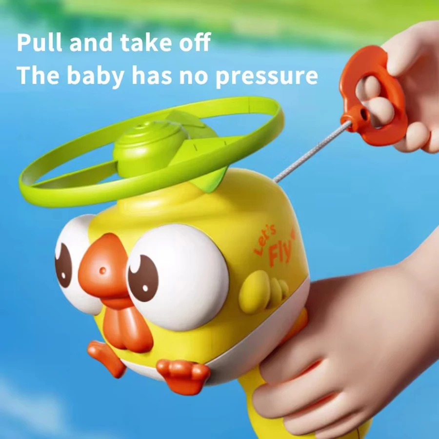Kids Toys 10 Year Old - Peluncur UFO Helikopter Bambu dengan Tali