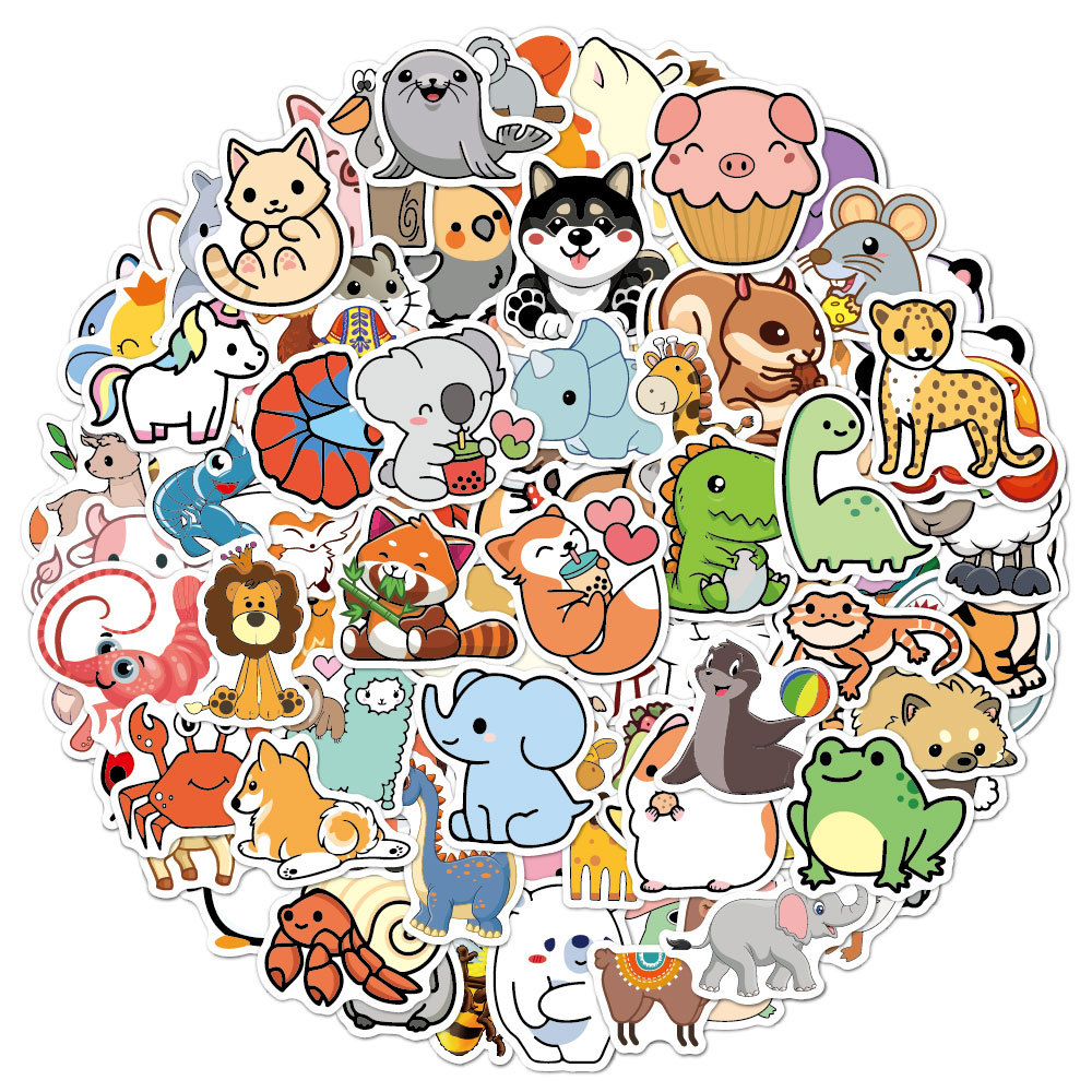 Kids Toys Logo - Stiker binatang lucu kartun 100 buah