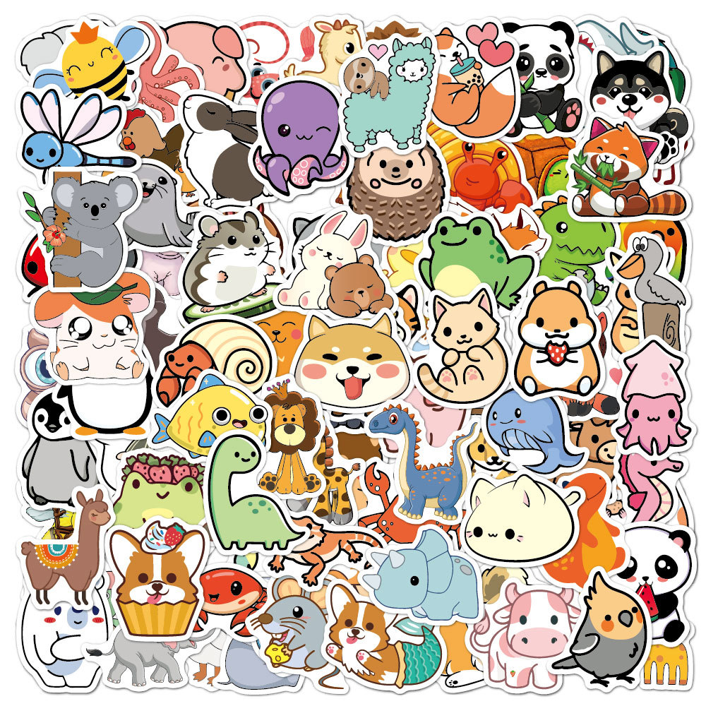 Stiker binatang lucu kartun 10 - Kids Toys Logo ulasan dan harga