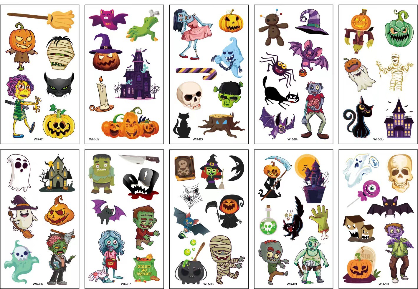 10 Lembar Stiker Tato Hallowee - Kids Zombie Toys ulasan dan harga