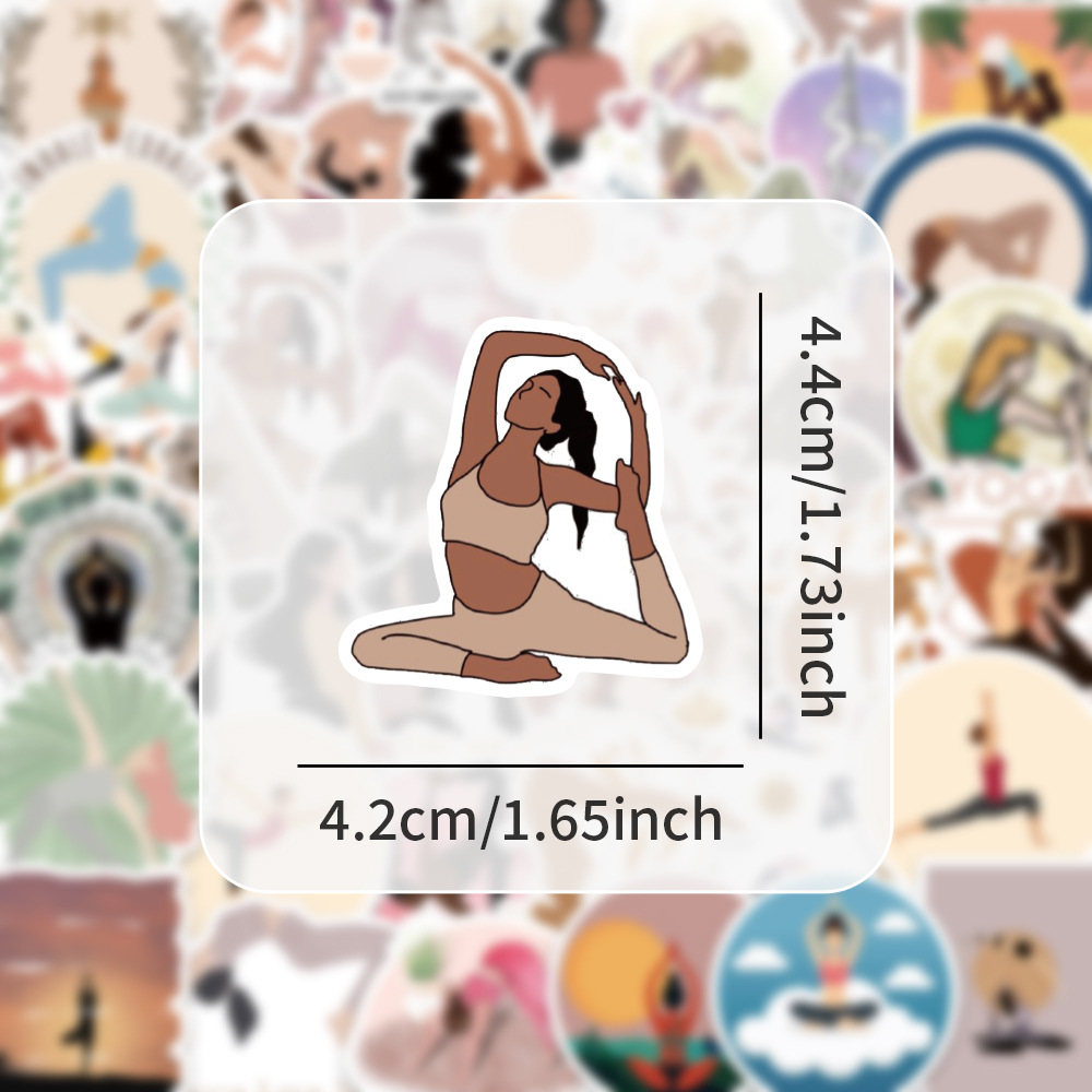 60PCS Stiker Yoga Estetis Boho - Kids Yoga Toys ulasan dan harga