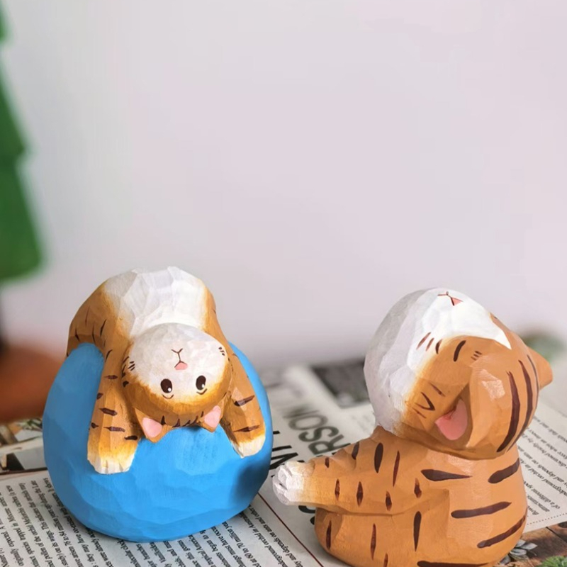 Figur Kucing Kayu Buatan Tanga - Kids Yoga Toys ulasan dan harga